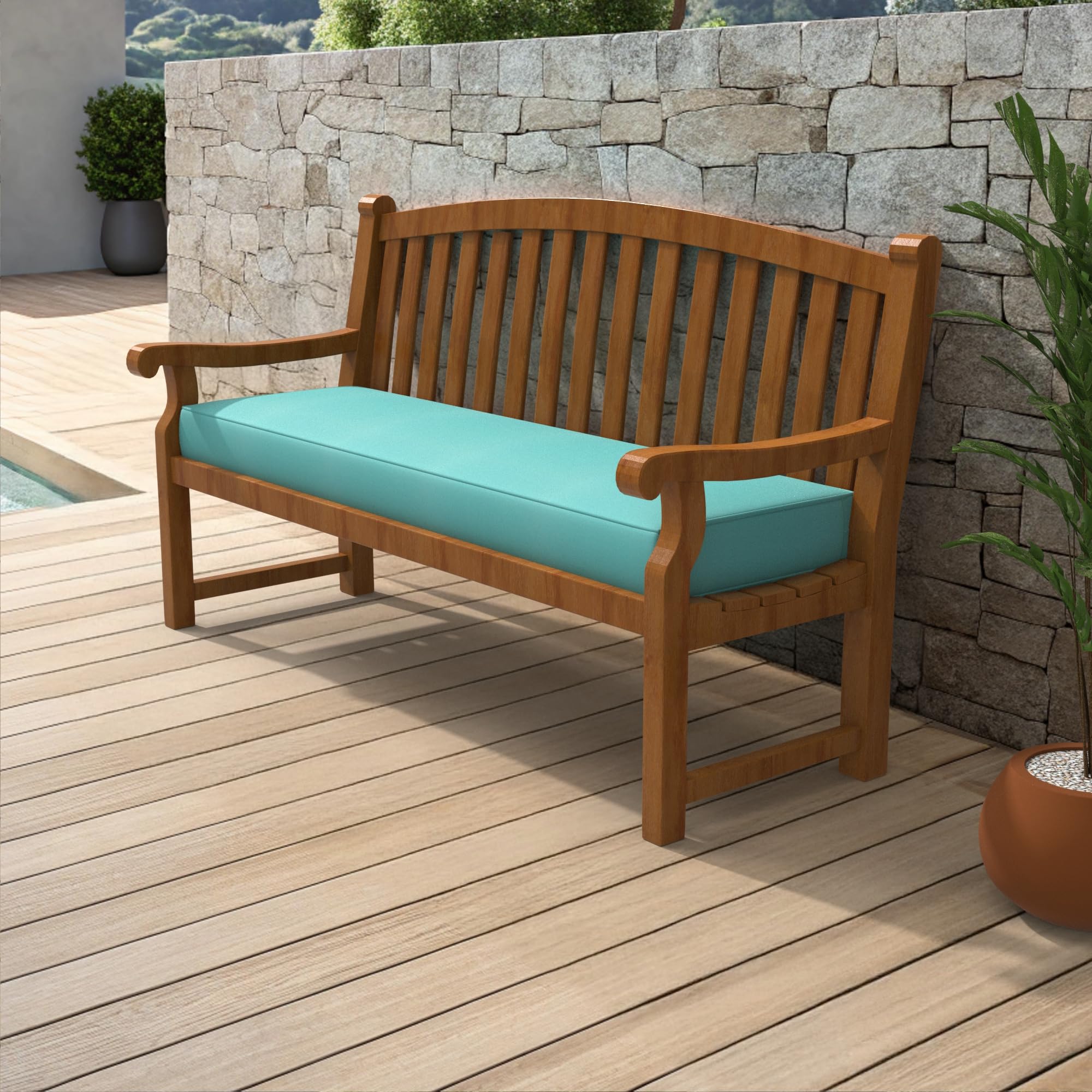 Covers & All Sunbrella Outdoor Bench Cushion, Premium 5″ High-Density Foam, Water-Resistant, UV and Fade Resistant Patio Seating for Outdoor Bench or Patio Swing (18" W X 52" L X 5" H) - Image 7