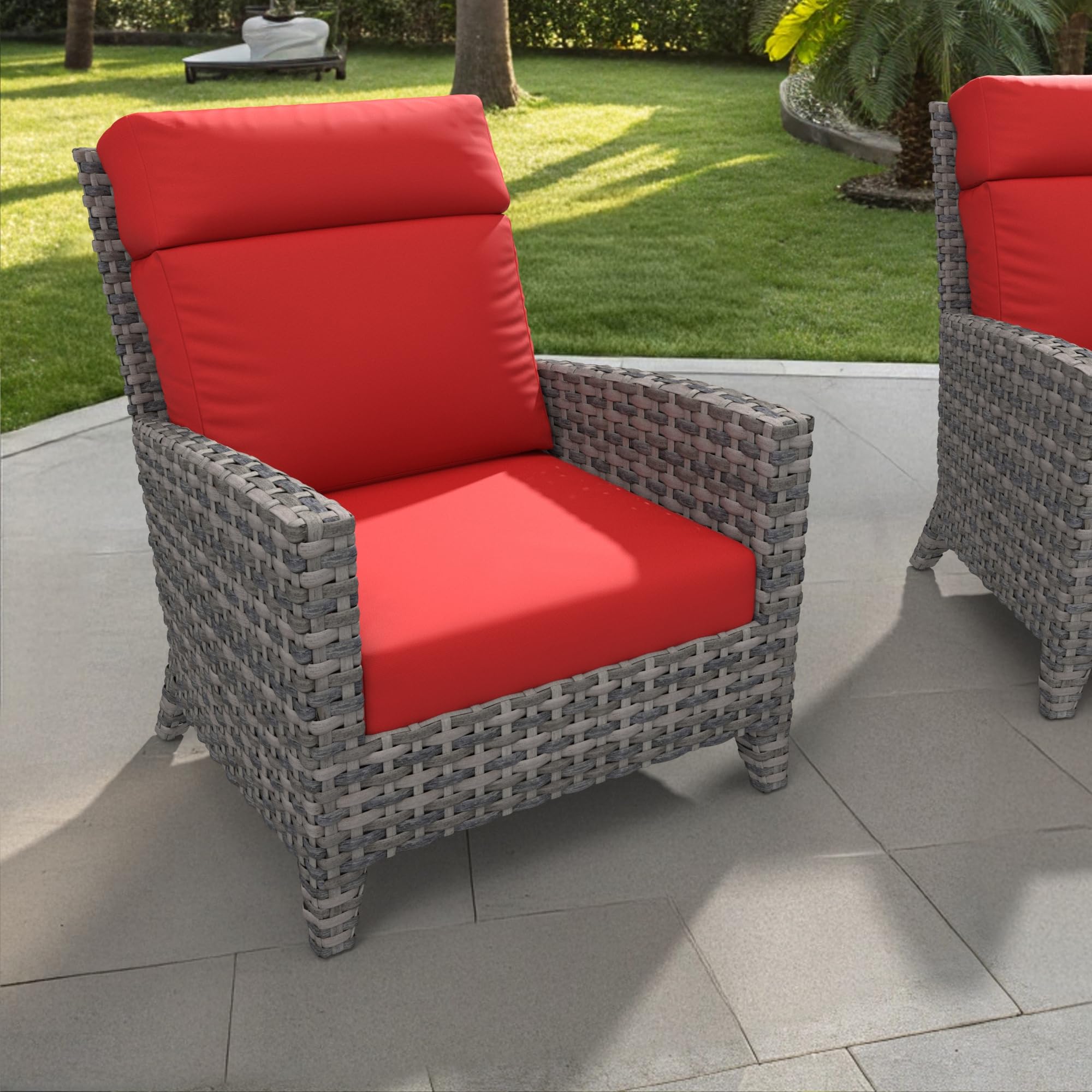 Covers & All Sunbrella Outdoor Cushions, High Back Outdoor Chair Cushions with Supportive Foam Seat and Poly Fill Back, Made with Waterproof, Stain & Fade Resistant Sunbrella Fabric for Patio Chairs - Image 7