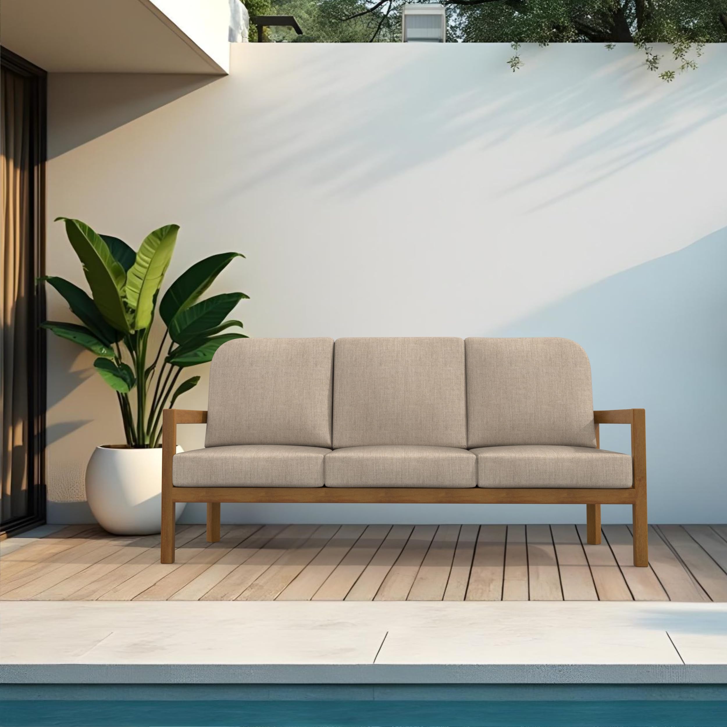 Covers & All Sunbrella Outdoor Deep Seat Cushion Set of 3, 22" x 24" Deep Seat & Back Cushions, 5" Thick Foam Patio with Water-Repllent & UV Fade Resistant Covers, Patio Furniture Chair Cushions - Image 6