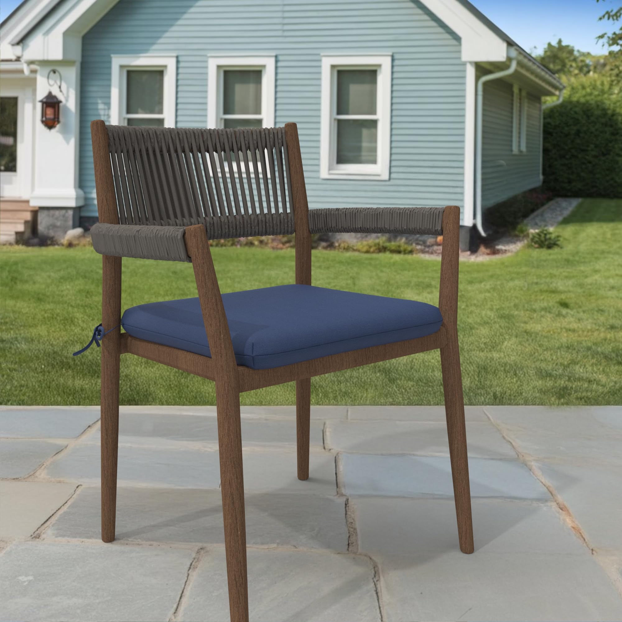 Covers & All Sunbrella Outdoor Dining Chair Cushions, Square High-Density 3" Foam Sunbrella Dining Chair Cushions, Waterproof, Fade and Tear Resistant Seat Pads for Patio Furniture (Set of 4) - Image 5