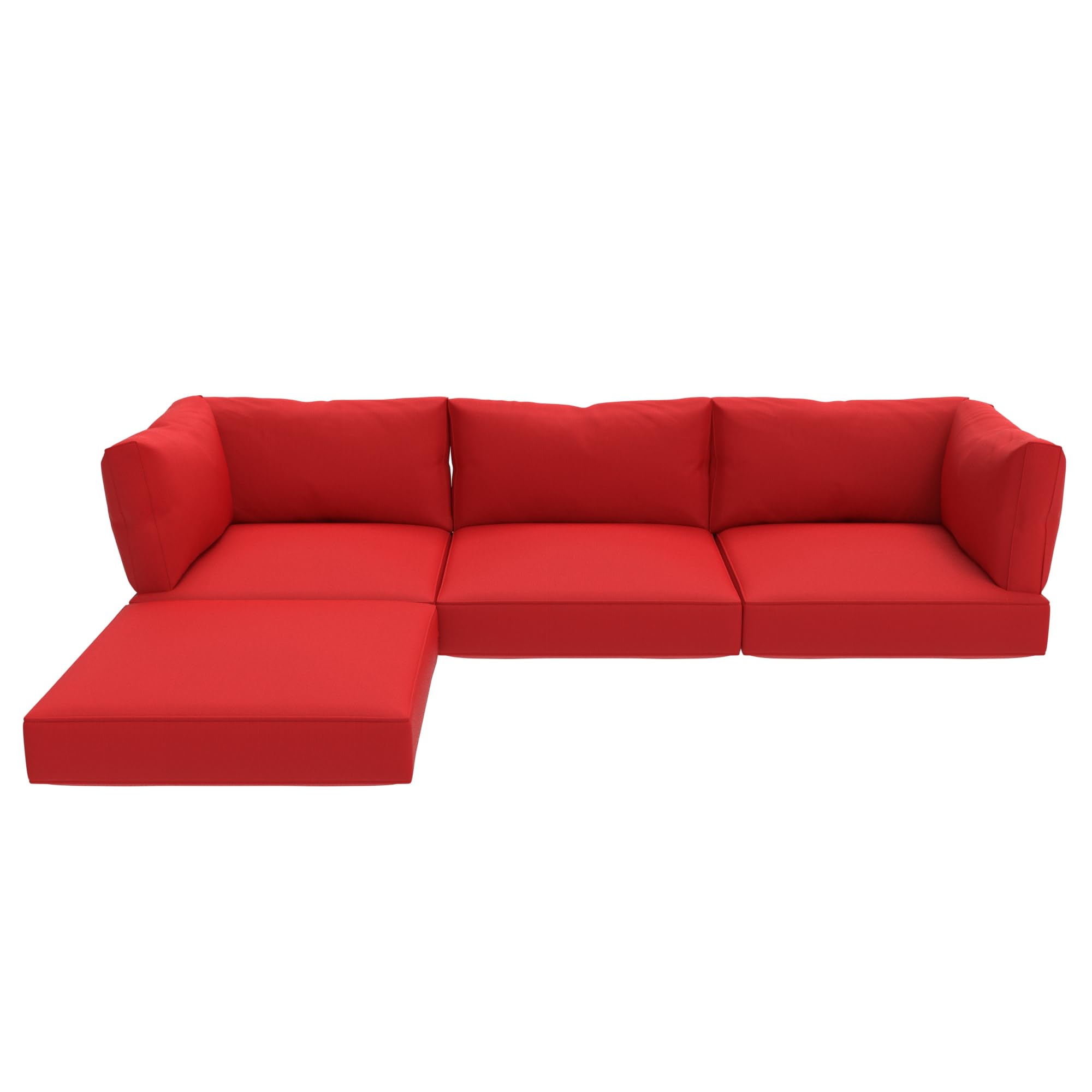 Covers & All Sunbrella Outdoor Sectional Sofa Cushions, 9-Piece Waterproof, UV and Fade Resistant Sectional Couch Cushions, High-Density 5" Foam Rectangle Seat and Polyfill Square Back - Image 6