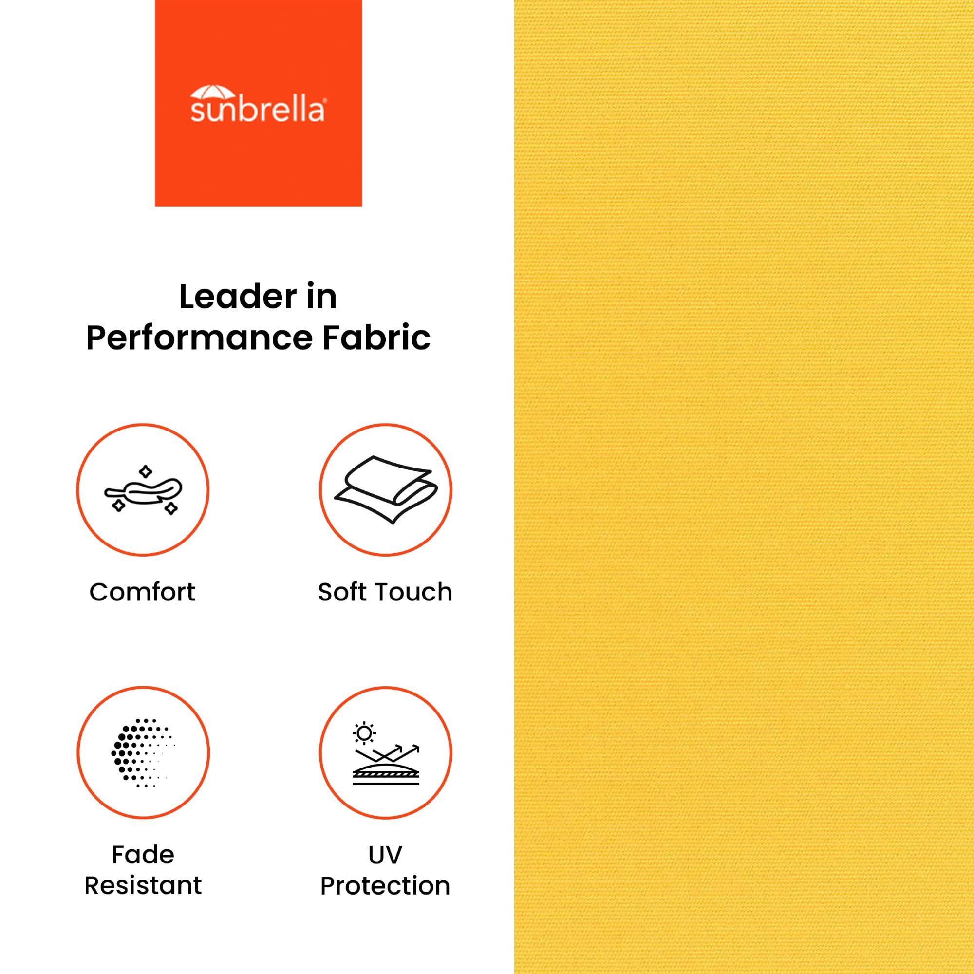 Covers & All Sunbrella Outdoor Throw Pillows, Pack of 2 Water Resistant & UV Fade Resistant Premium Square Throw Pillows (Inserts with Covers) for Indoor & Outdoor Use,24" x 24" Canvas Sunflower - Image 3