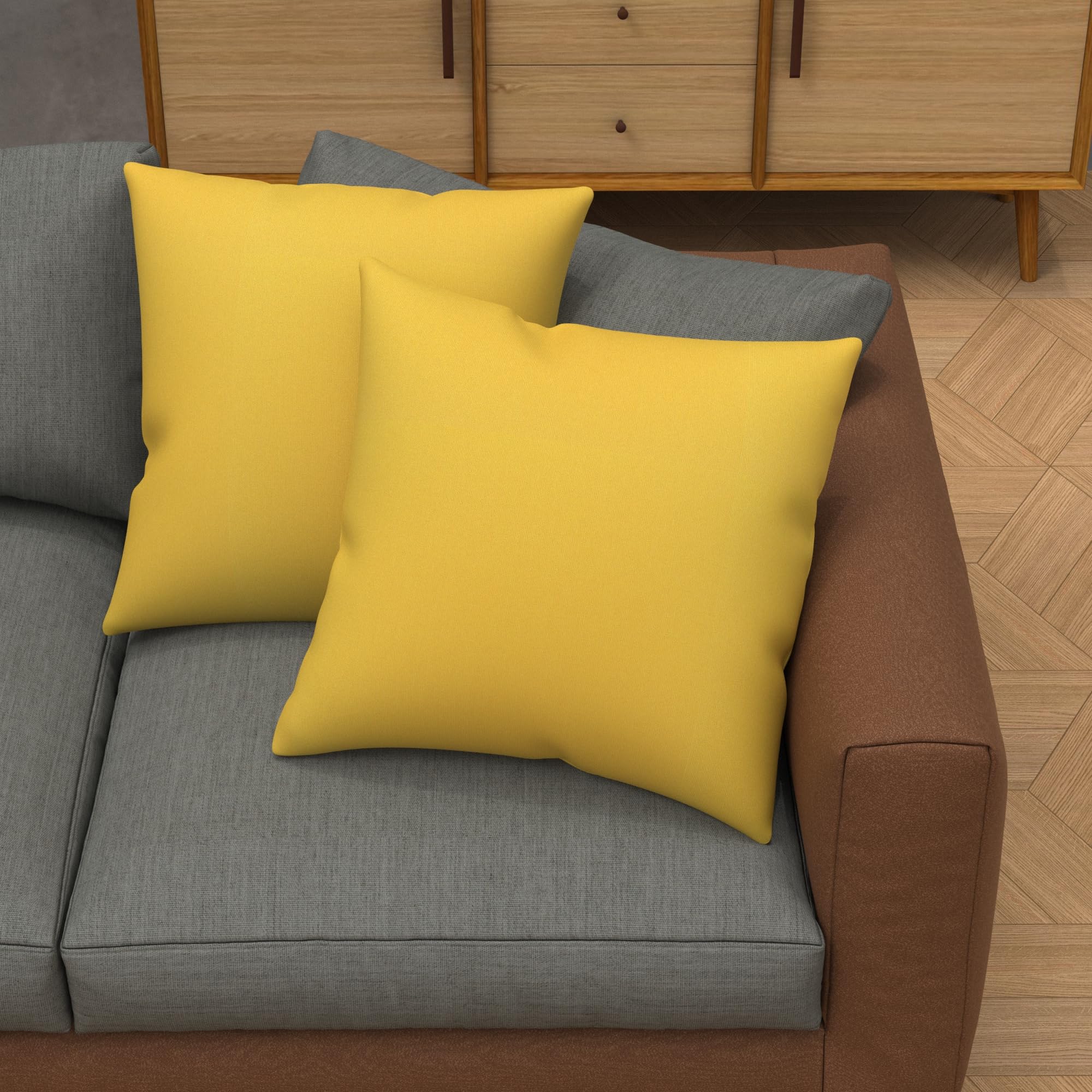 Covers & All Sunbrella Outdoor Throw Pillows, Pack of 2 Water Resistant & UV Fade Resistant Premium Square Throw Pillows (Inserts with Covers) for Indoor & Outdoor Use,24" x 24" Canvas Sunflower - Image 4