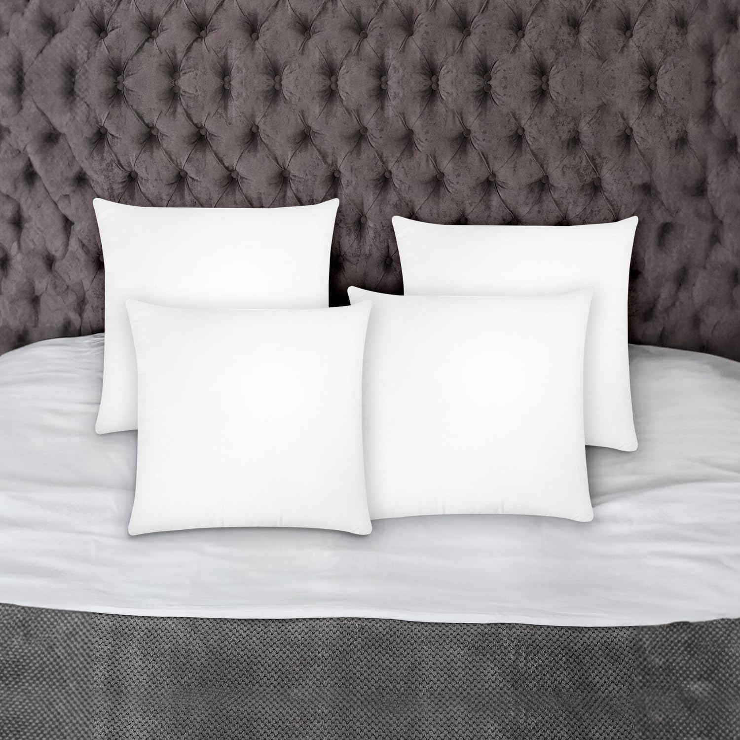 Covers & All Throw Pillow Inserts Only Pack of 4, Durable Soft Square 16 x 16 Inches 65 GSM Non-Woven Fabric with 15D Silicon Fiber Filling, Universal uses for Home Decor Office Indoor Outdoor - Image 4