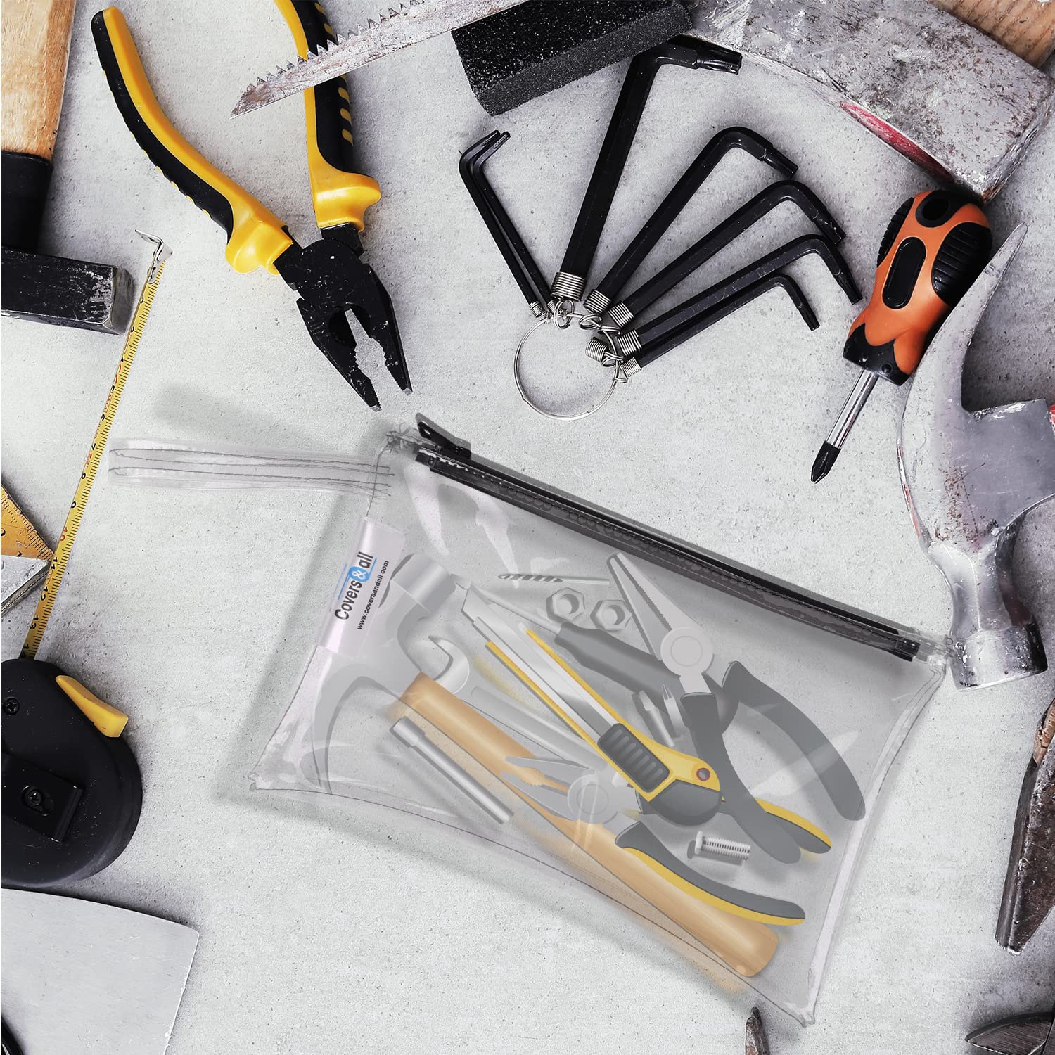 Covers & all Tool Bag Heavy Duty Waterproof Pouch with Sturdy Zipper, Utility Multipurpose for Tools Bank deposit Storage Makeup - Image 5