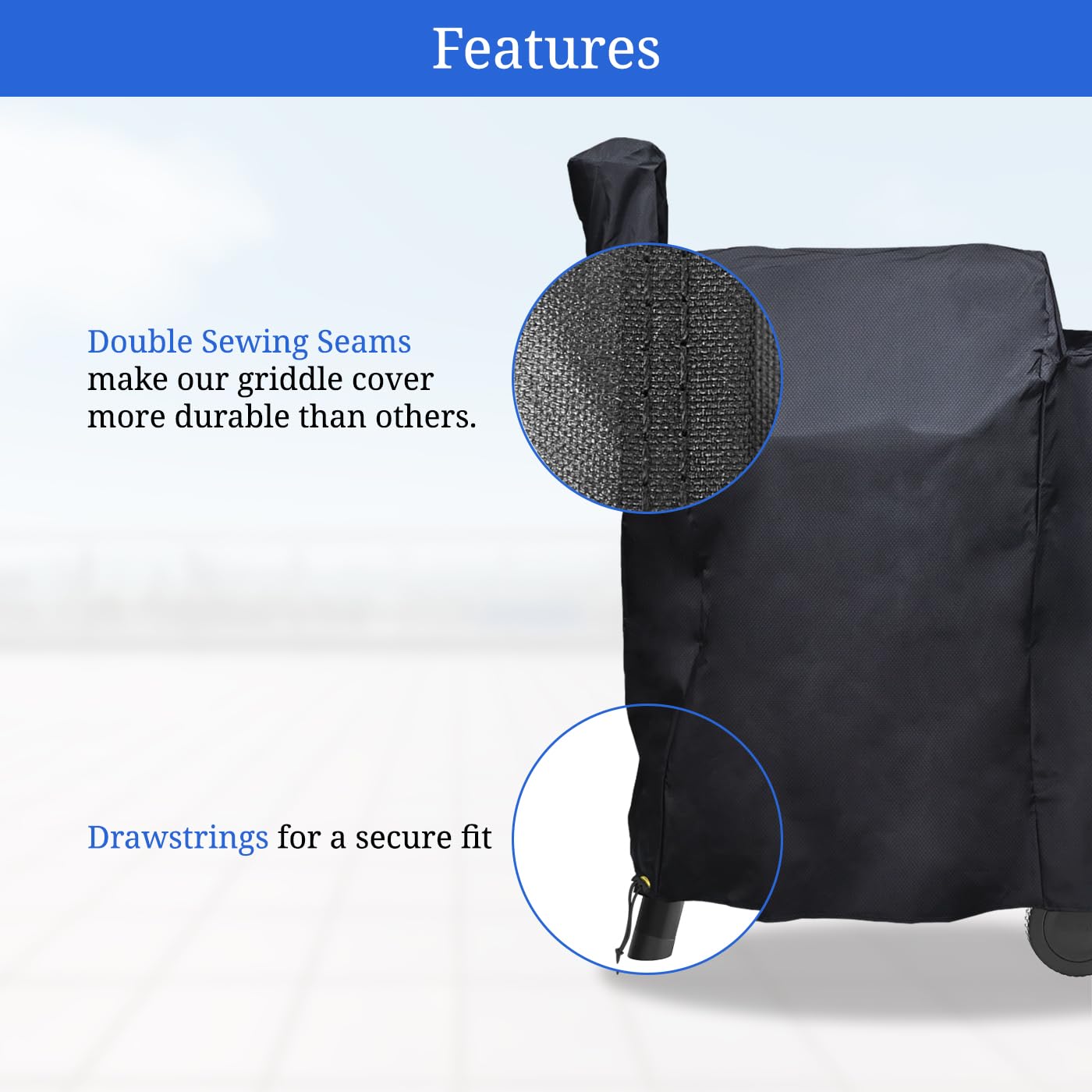 Covers & all Traeger Pro 22 Pellet Grill Cover, Heavy Duty Waterproof Grill Cover for Outdoor Grill, UV & Weather Resistant, BBQ Grill Cover for Traeger Pro 575, Z Grills 550B (41" W x 25" D x 39" H) - Image 4