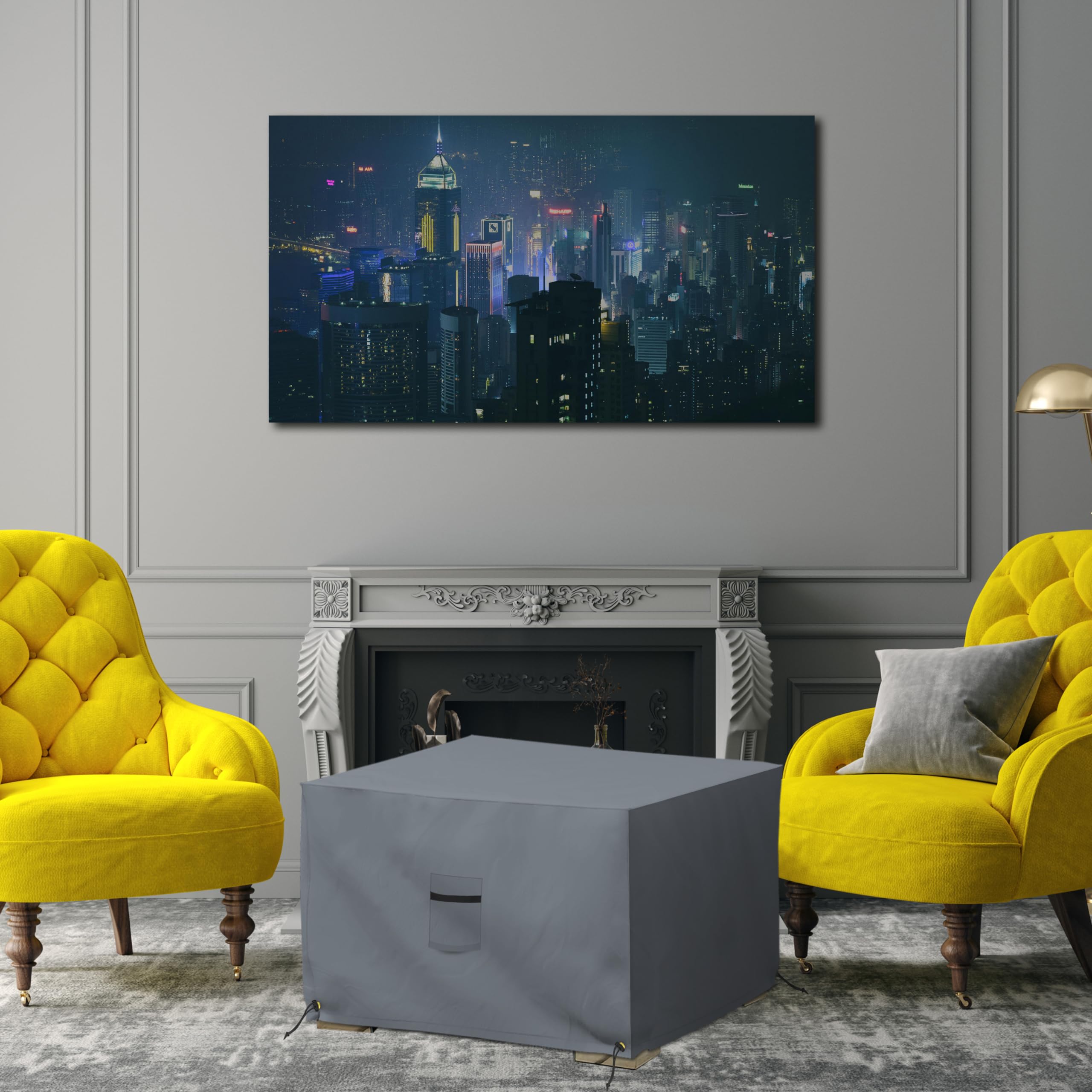 Covers & All Waterproof Ottoman Cover, 12 Oz PVC Coated Polyester, Outdoor Ottoman Slipcover, Square Patio Furniture Covers Suitable for Indoor and Outdoor Use (30" L x 30" W x 18" H, Gray) - Image 6