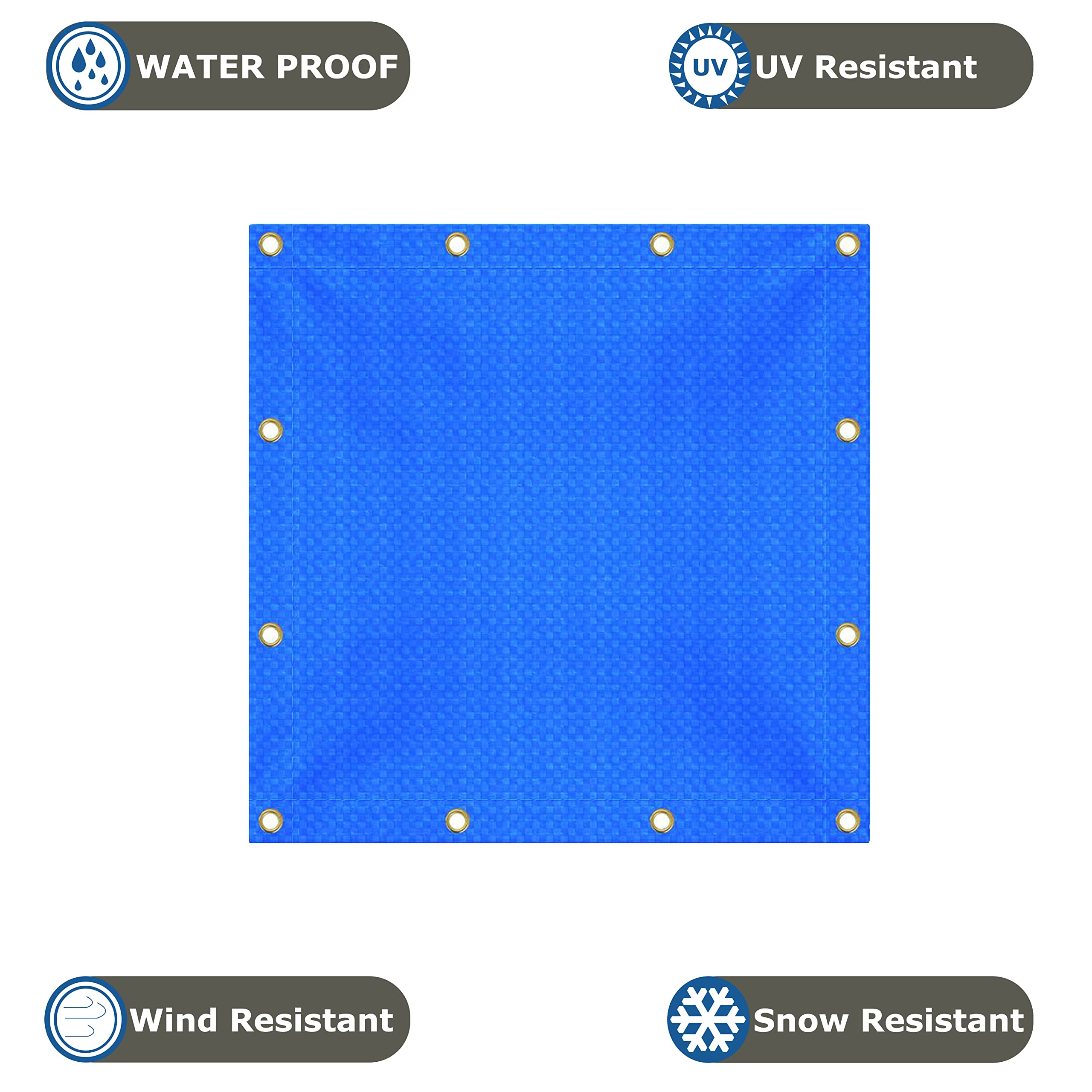 Insulated Tarps in Multiple Sizes Waterproof Tarpaulin - 100% Weather Resistant Industrial Tarps - Perfect for Commercial & Industrial Use (8' x 8') - Image 4