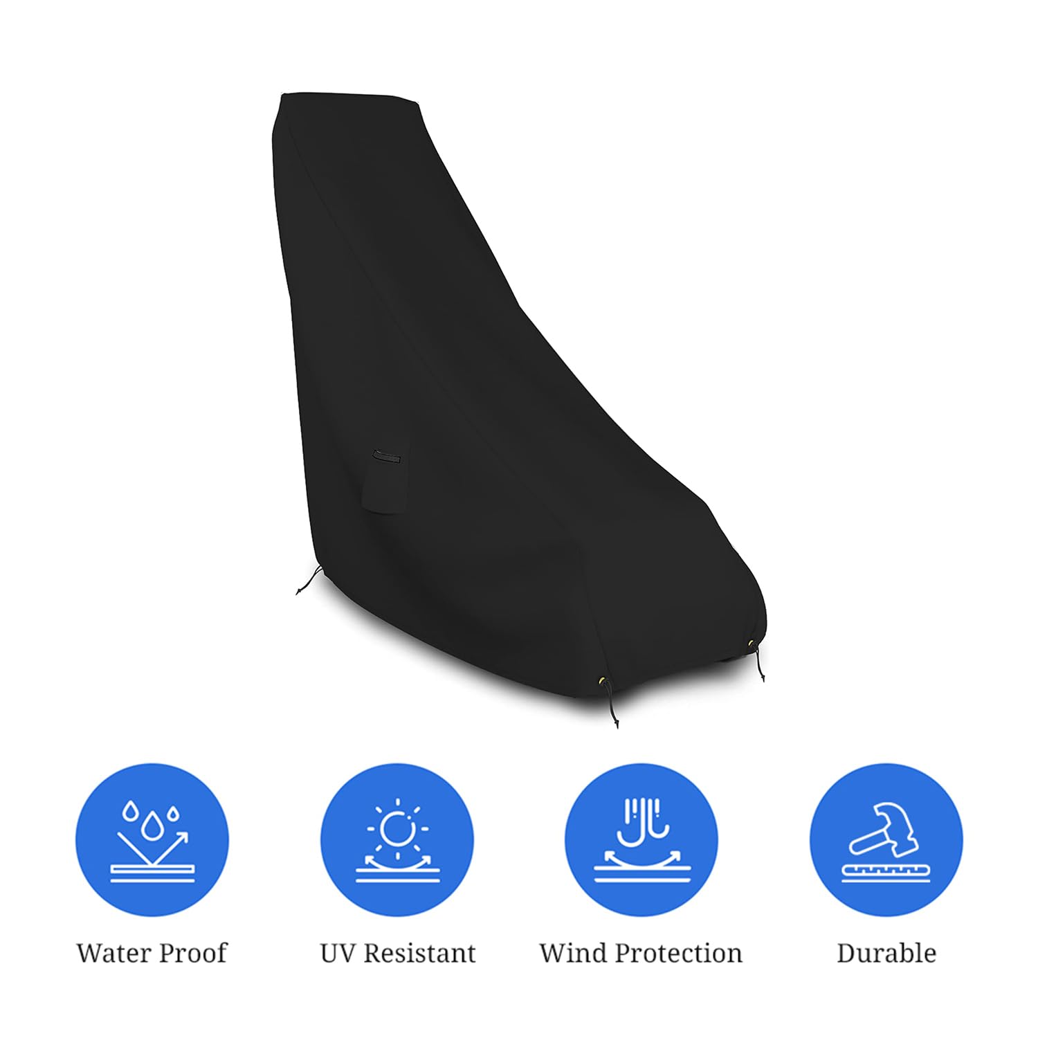 Lawn Mower Cover 12 Oz Waterproof - Customize Cover with Any Size - 100% Weather Resistant Grass Mower Cover with Air Pocket and Drawstring with Snug Fit (40" D x 20" W x 44" H, Black) - Image 3