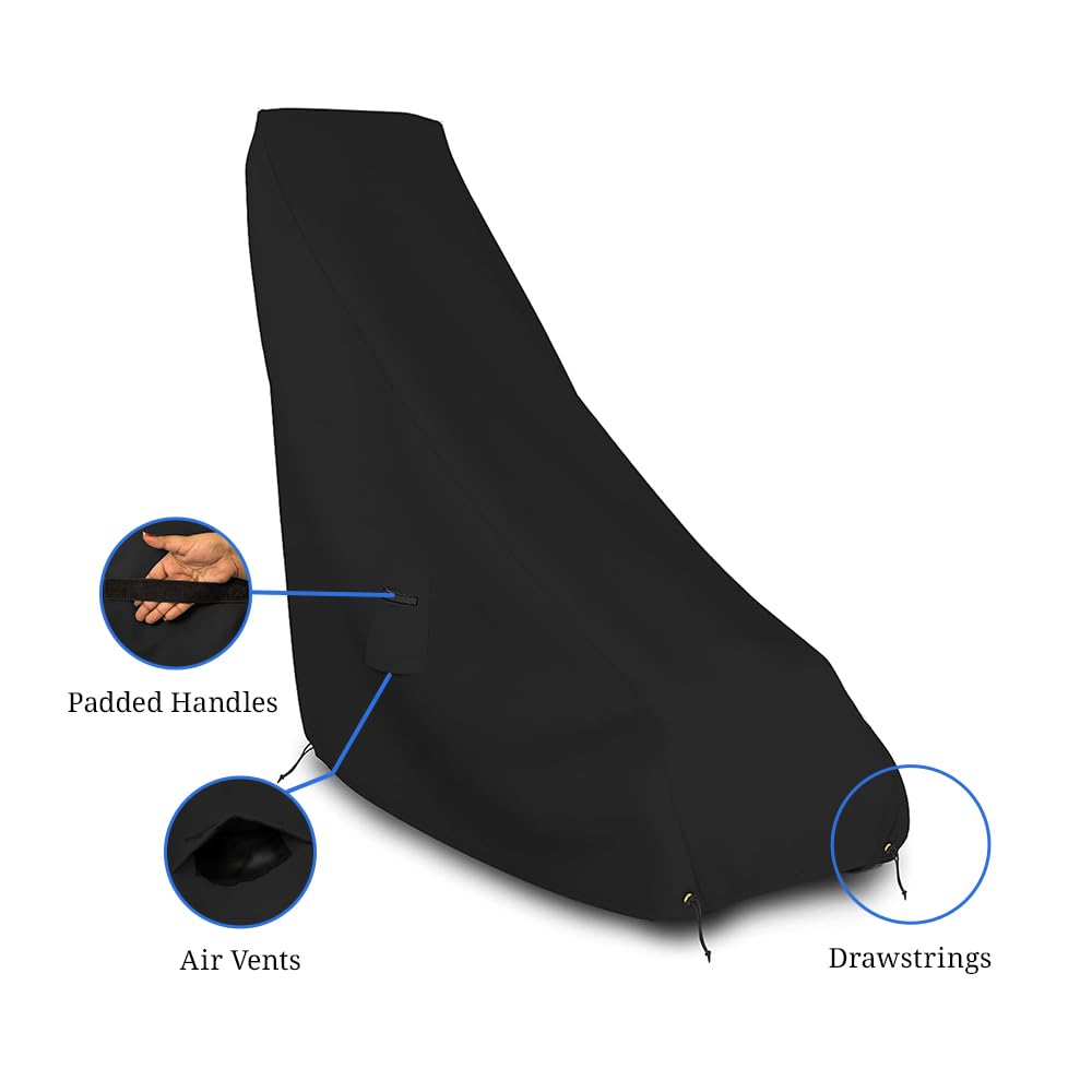 Lawn Mower Cover 12 Oz Waterproof - Customize Cover with Any Size - 100% Weather Resistant Grass Mower Cover with Air Pocket and Drawstring with Snug Fit (40" D x 20" W x 44" H, Black) - Image 4