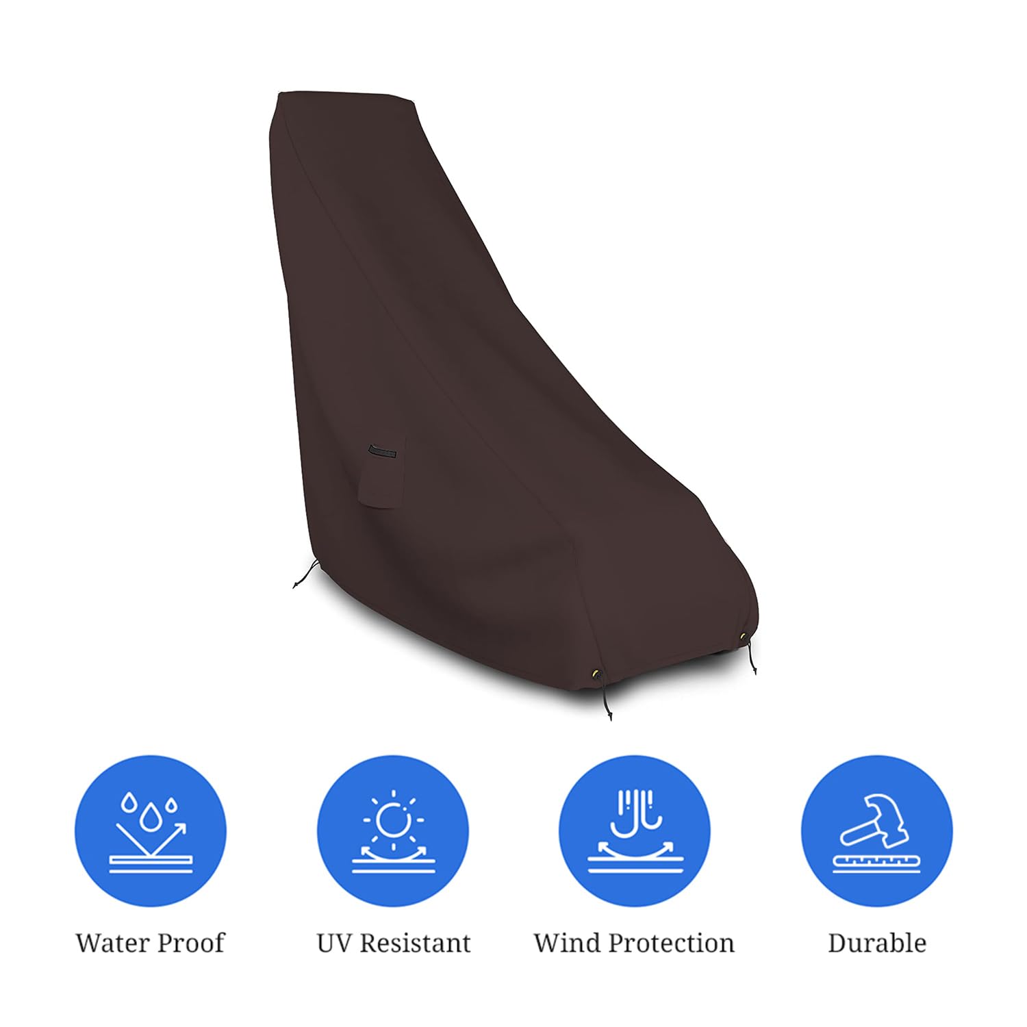 Lawn Mower Cover 18 Oz Waterproof - Customize Cover with Any Size - 100% Weather Resistant Grass Mower Cover with Air Pocket and Drawstring with Snug Fit (40" D x 20" W x 44" H, Coffee) - Image 3