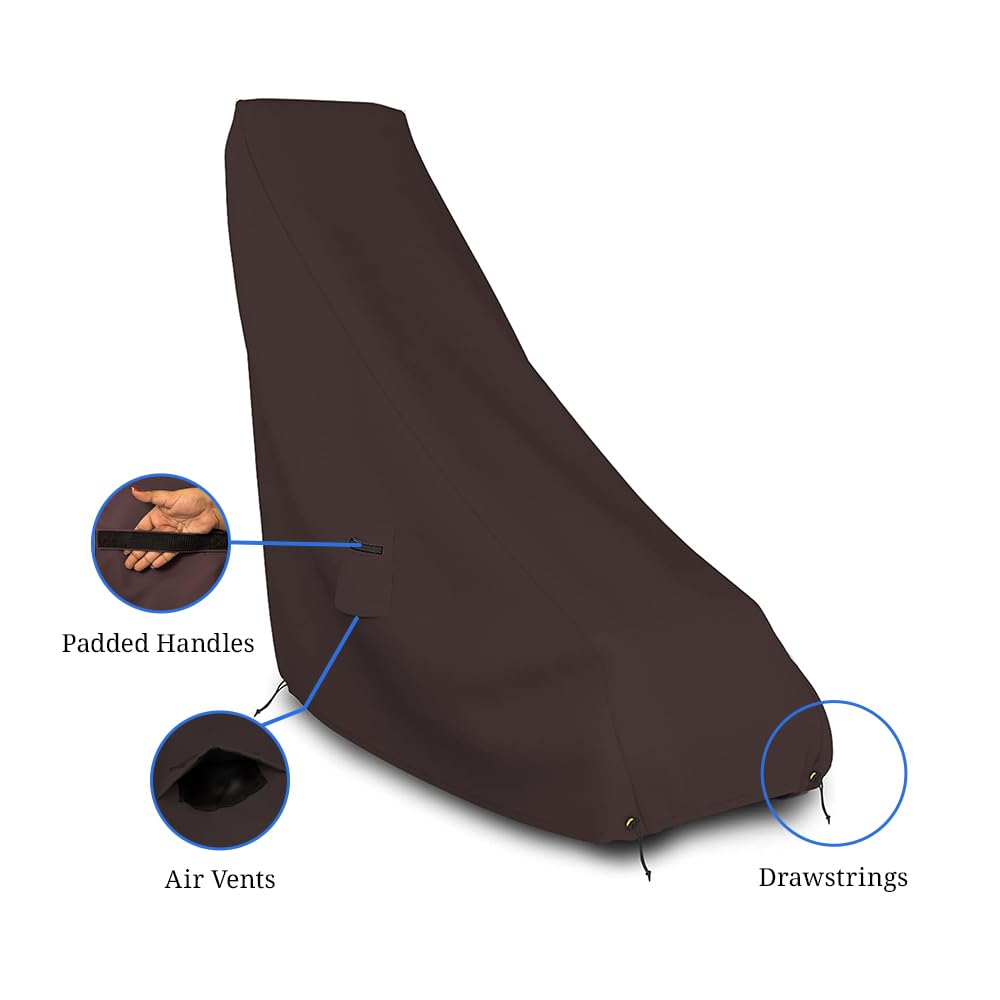 Lawn Mower Cover 18 Oz Waterproof - Customize Cover with Any Size - 100% Weather Resistant Grass Mower Cover with Air Pocket and Drawstring with Snug Fit (40" D x 20" W x 44" H, Coffee) - Image 4