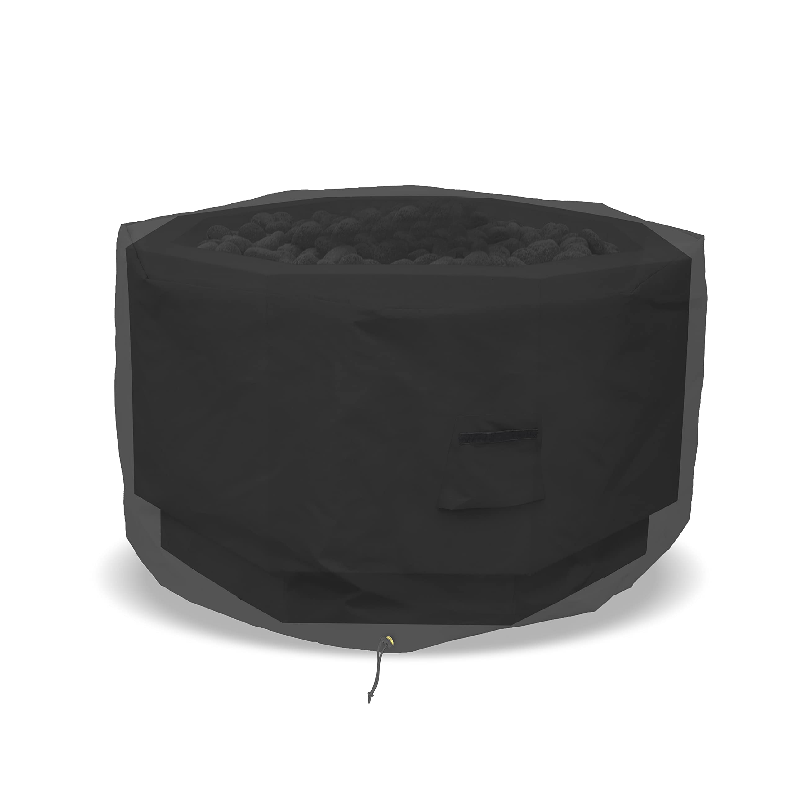 Octagon Fire Pit Cover 12 Oz Waterproof - 100% Weather Resistant Outdoor Fire Pit Table Cover with Air Pocket & Drawstring for Snug Fit (20" H x 42" D, Black) - Image 5
